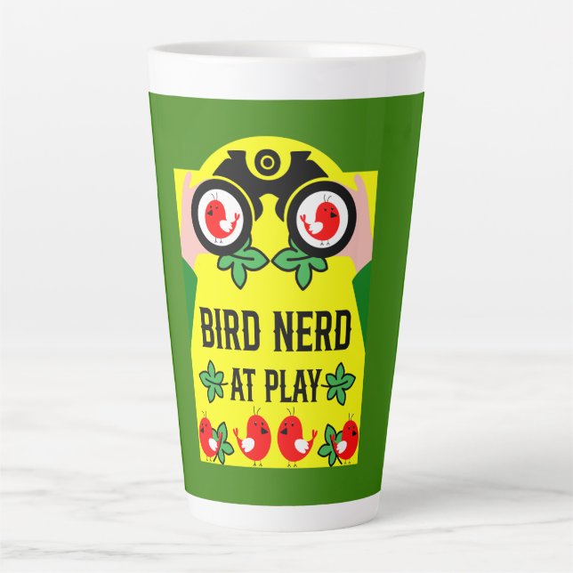 Original Unique Birdwatcher Latte Mug (Front)