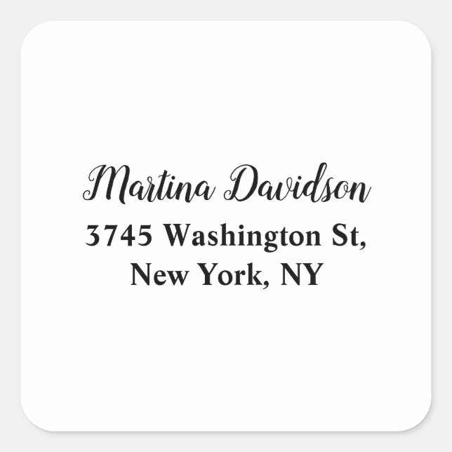 Original Unique Creative Calligraphy Square Sticker (Front)