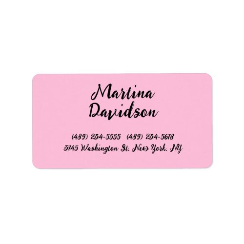 Original Unique Pink Creative Calligraphy Label