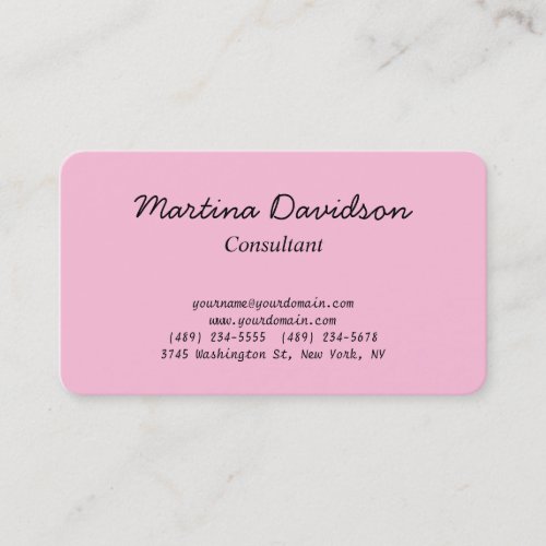 Original Unique Pink Creative Handwriting Business Card