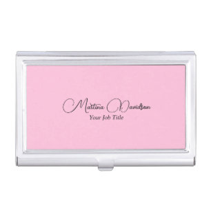 Original Unique Pink Creative Handwriting Business Card Case