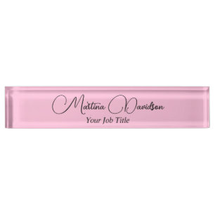 Original Unique Pink Creative Handwriting Desk Name Plate