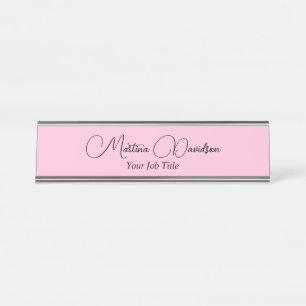 Original Unique Pink Creative Handwriting Desk Name Plate