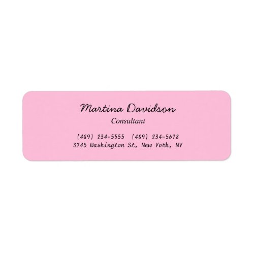 Original Unique Pink Creative Handwriting Label