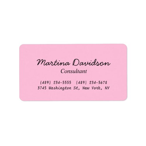 Original Unique Pink Creative Handwriting Label