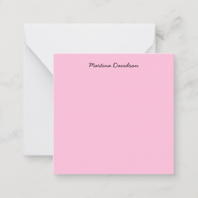 Original Unique Pink Creative Handwriting Note Card (Front)