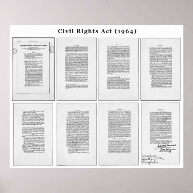 ORIGINAL United States Civil Rights Act of 1964 Poster (Front)