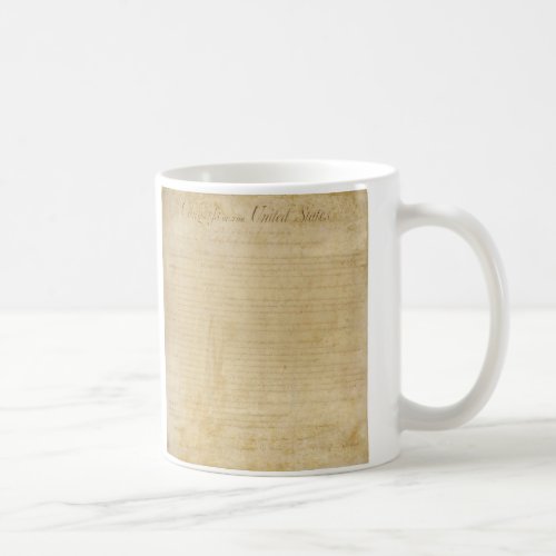 Original United States Constitution Bill of Rights Coffee Mug