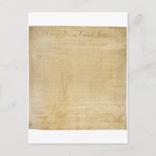 Original United States Constitution Bill of Rights Postcard