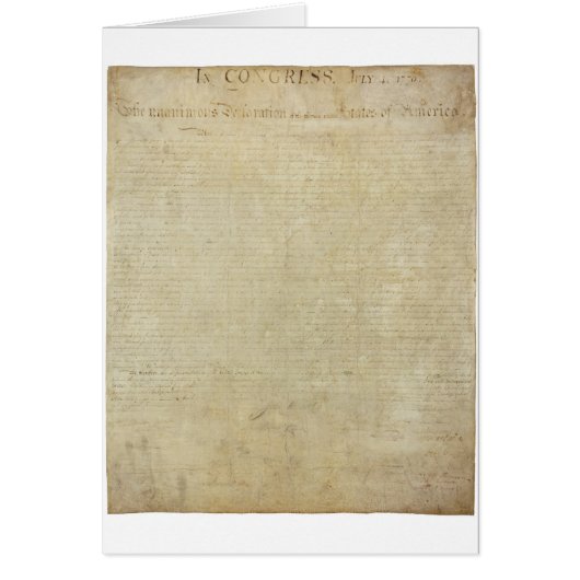 Original United States Declaration of Independence Cards (Front)
