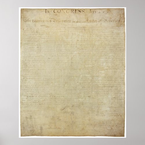 ORIGINAL United States Declaration of Independence Poster