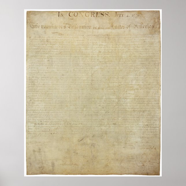 ORIGINAL United States Declaration of Independence Poster (Front)