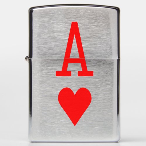 Original Valentines Day Ace of hearts red symbol Zippo Lighter