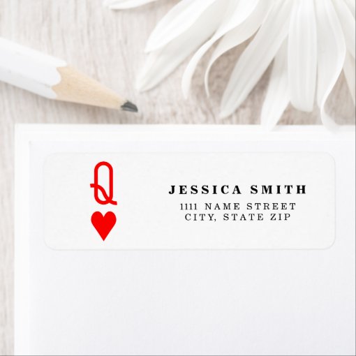 Original Valentine's Day Queen of hearts symbol Label | Zazzle