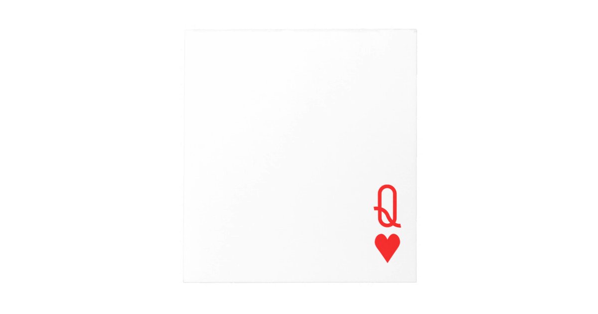 Original Valentine's Day Queen of hearts symbol Notepad | Zazzle