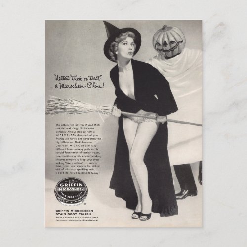 Original vintage halloween  Griffin ads Postcard