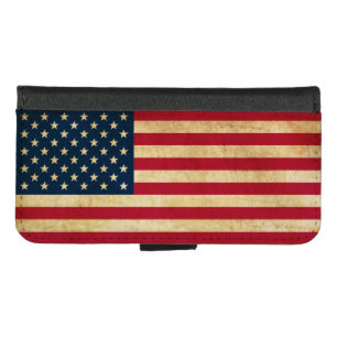Original Vintage Patriotic American Flag iPhone 8/7 Wallet Case