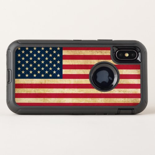 Original Vintage Patriotic American Flag OtterBox Defender iPhone X Case