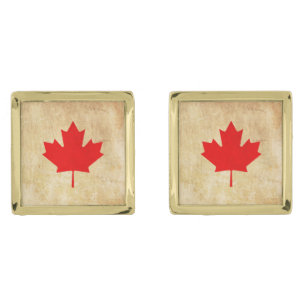 Original Vintage Patriotic canadian red leaf Cufflinks
