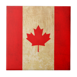Original Vintage Patriotic National Flag of CANADA Ceramic Tile