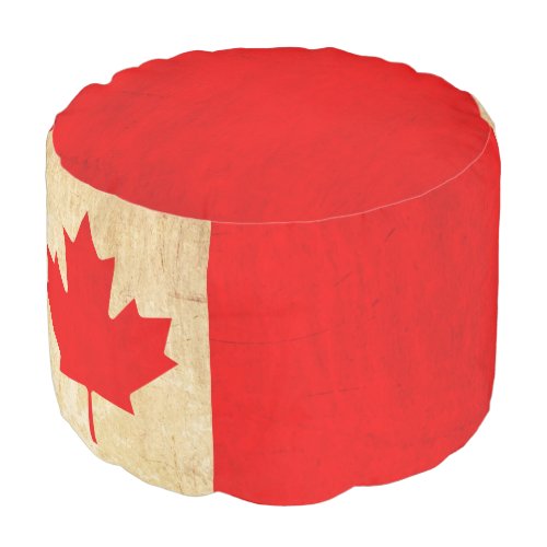 Original Vintage Patriotic National Flag of CANADA Pouf