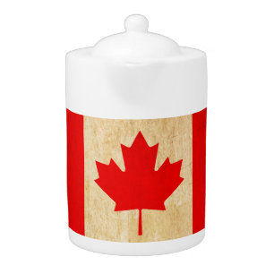 Original Vintage Patriotic National Flag of CANADA Teapot