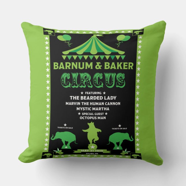 Original Vintages Inspired Circus   Throw Pillow (Front)