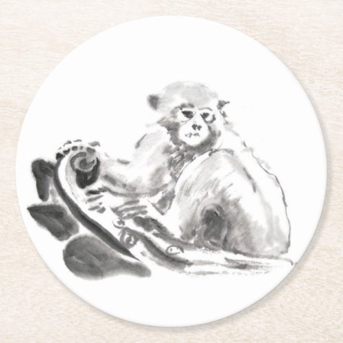 Original Wash Painting Monkey Year Zodiac Coaster