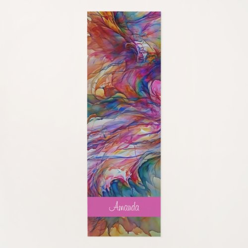 Original watercolor background  yoga mat