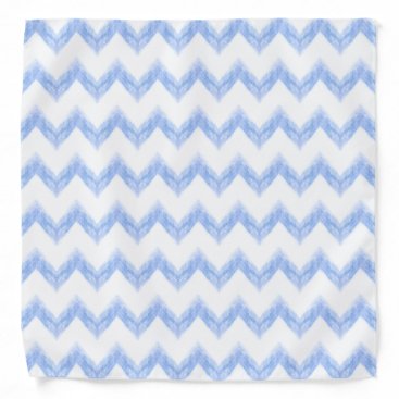 original watercolor blue chevron zigzag bandana