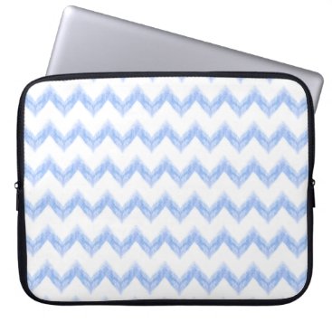 original watercolor blue chevron zigzag laptop sleeve