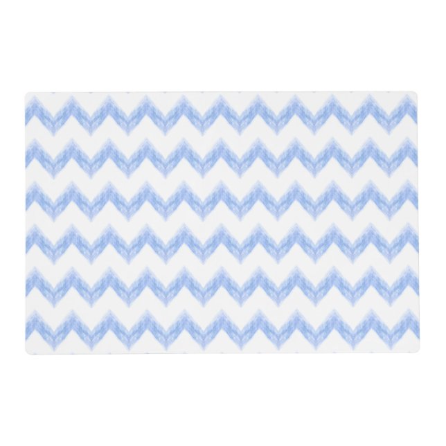 original watercolor blue chevron zigzag placemat (Front)
