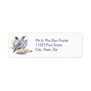 Original Watercolor California Quail Bird Label
