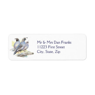 Original Watercolor California Quail Bird Label