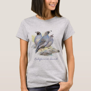 Original Watercolor California Quail. Bird T-Shirt