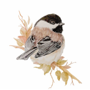 Original Watercolor Cute Little Chickadee Bird Art Cutout