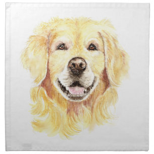 Original Watercolor Golden Retriever, Dog Pet Napkin