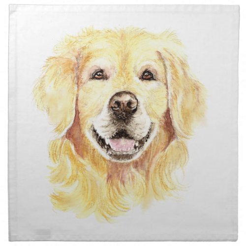 Original Watercolor Golden Retriever Dog Pet Napkin