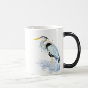 Original watercolor Great Blue Heron Bird Color Morph Mug