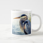 Original Watercolor Great Blue Heron Bird Giant Coffee Mug at Zazzle