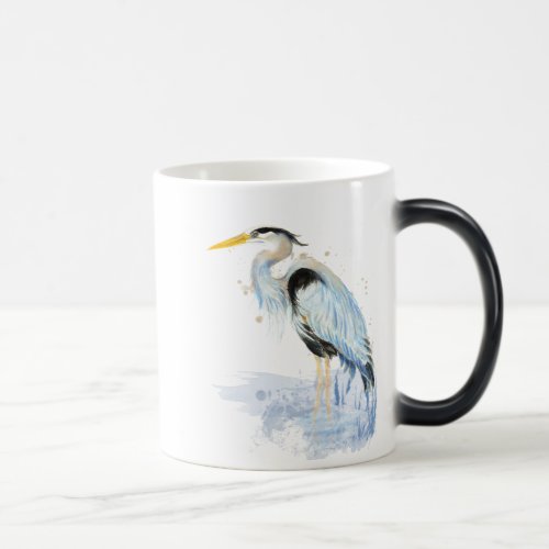 Original watercolor Great Blue Heron Bird Magic Mug