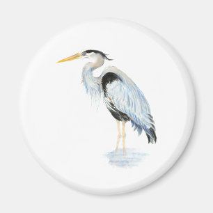 Original watercolor Great Blue Heron Bird Magnet