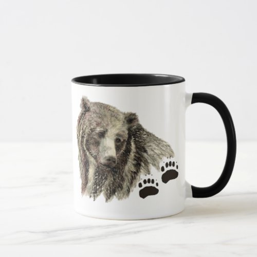 Original Watercolor Grizzly Bear Animal Nature Mug