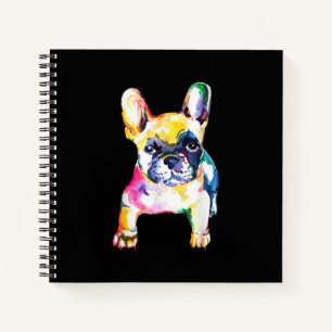 Original Watercolor Hand French Bulldog Gift Notebook