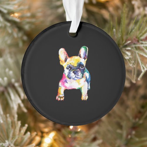 Original Watercolor Hand French Bulldog Gift Ornament