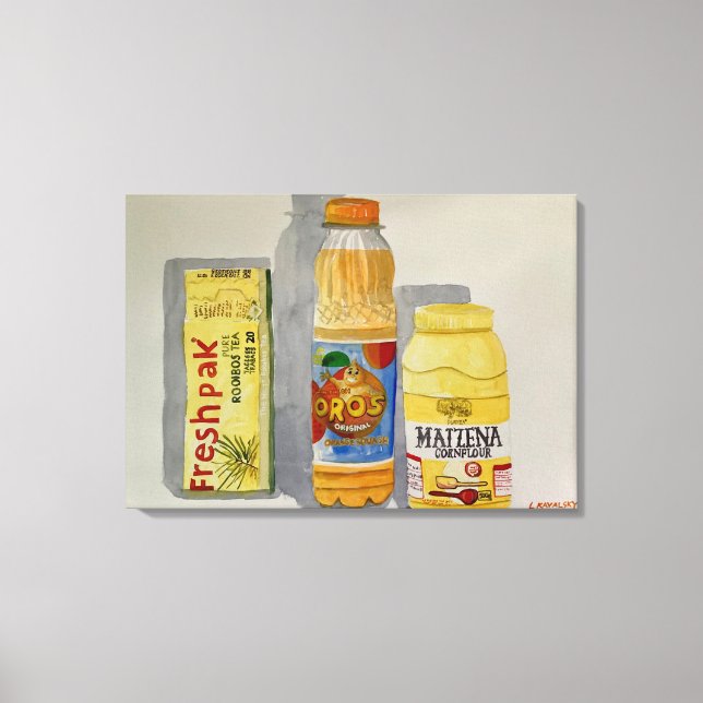 Original Watercolor “Maizena,Oros& Freshpak” Canvas Print (Front)