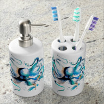 Original Watercolor Octopus Bath Set Original Watercolor Octopus Bath Set