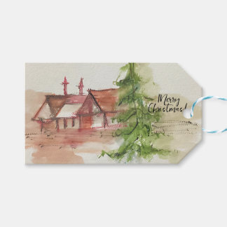 Original watercolor sketch  gift tags