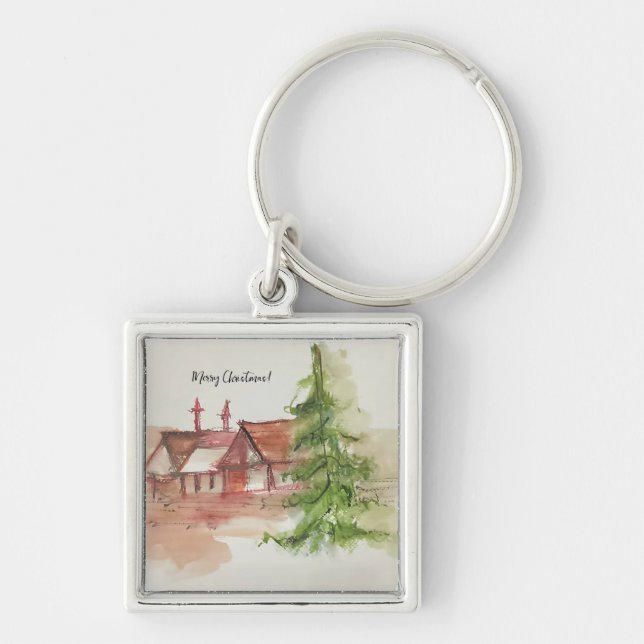 Original watercolor sketch  keychain (Front)