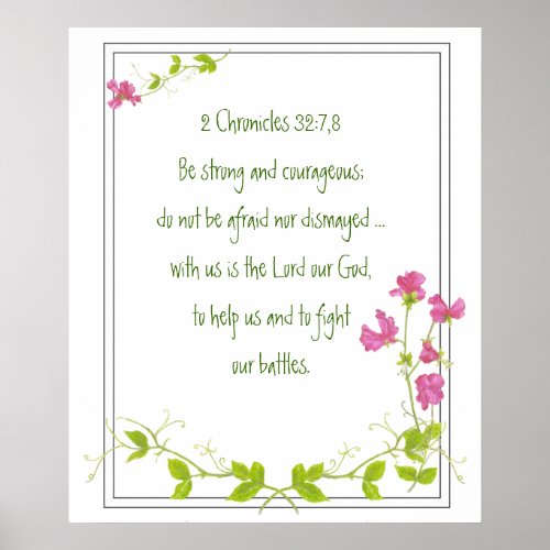 Original Watercolor Sweet Pea with Scriptures Poster